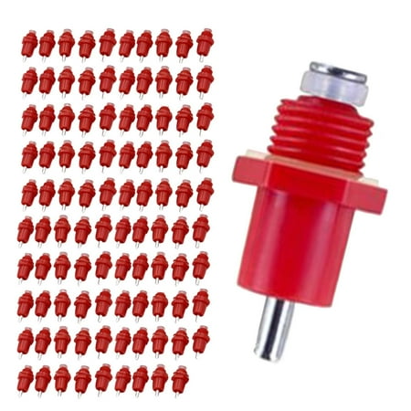 100Pcs Automatic Poultry Drinker Chicken Accessory Screw in Type 2.9cm Length Farm Animal Supplies Red Drinking Dispenser Waterer