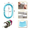 thumbnail image 3 of Anneaux de Rideau de Douche en Plastique Bleu Turquoise Transparent - Ensemble de 12, 3 of 5
