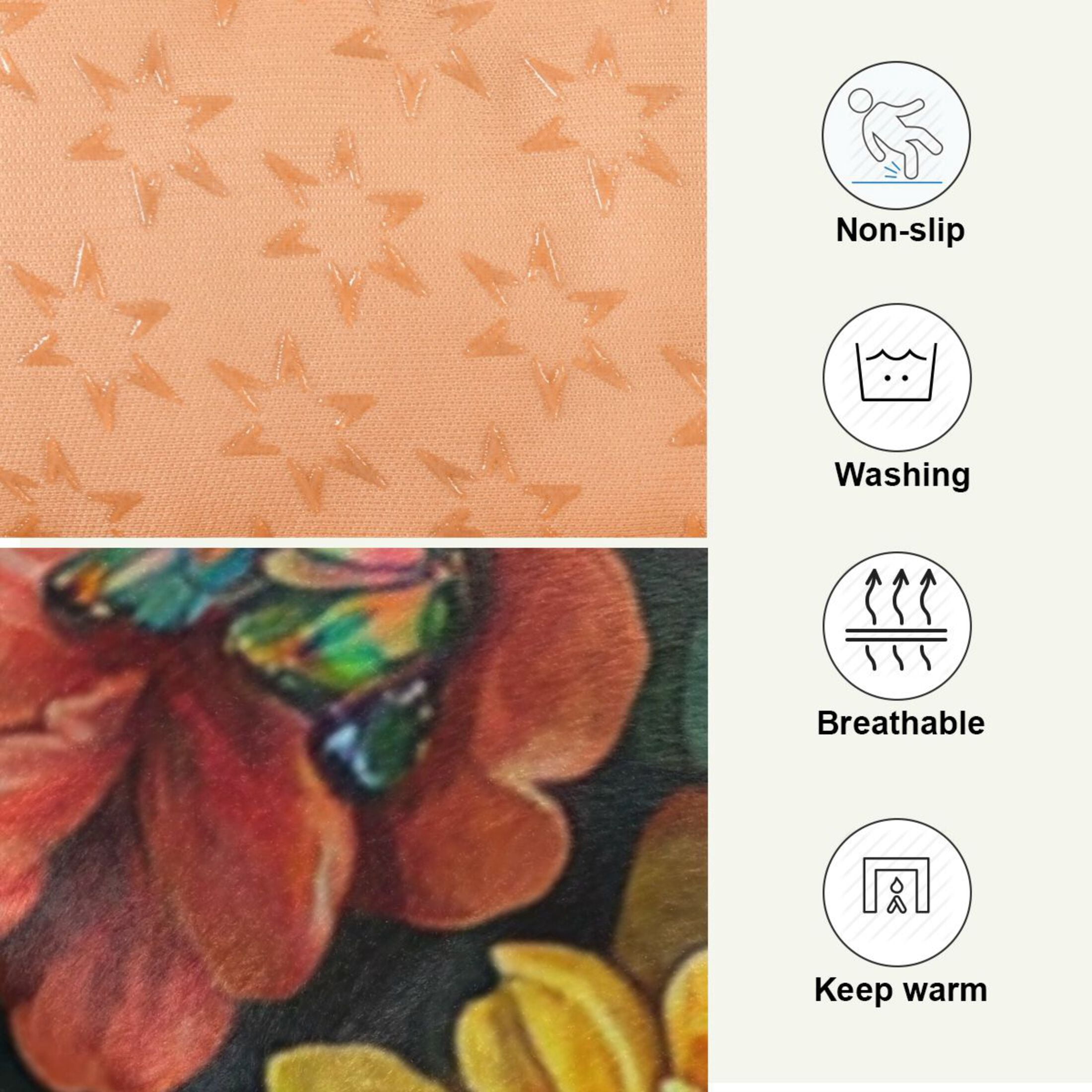 Qxltty Peony Butterfly Paintings Ped Pad Wear-resistant and Hard to Bite Through Sleeping Pad for Small Medium Large Dogs Winter Pet Bed 36×24in