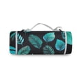 thumbnail image 3 of 58 x 58 Inch Round Picnic Mat, Waterproof Sandproof Foldable Compact Beach Blanket for Grass, Park, Outdoor Camping Floresta Tropical, 3 of 9