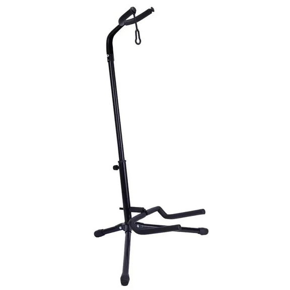 Guitar Stand Floor Adjustable Heavy Duty Tripod Acoustic Electric Bass Cello Upright Folding Stands w Neck Holder For On Stage Studio - BLK