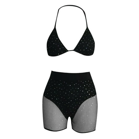 

Womens Bright Diamond Lingerie Seductive Lace Three Point Style