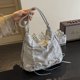 thumbnail image 5 of Bolso grande plisado retro de otoño para mujer, nueva mochila con lazo de moda 2024, bolso de mano multiusos versátil, 5 of 5