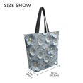 thumbnail image 4 of Open Top Canvas Tote Bag with Zipper Reusable Shopping Bag 13.5x15" Roomy Carryall Silver Flowers Pattern, 4 of 9
