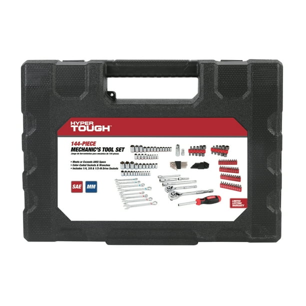 Hyper Tough 144-Piece 1/4, 3/8 and 1/2-inch Drive Mechanics Tool