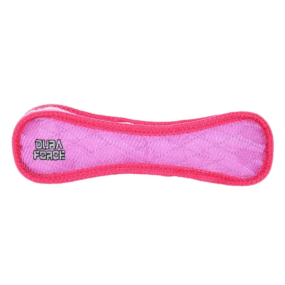 DuraForce Bone Tiger Pink Durable Woven Fiber Squeaky Dog Toy