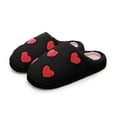 thumbnail image 2 of Bmawag Valentine's Day Womens Slippers Round Toe Flat Heels House Slippers Women's Casual Print Winter Warm Shoes Indoor Outdoor Wear Shoe Black 40, 2 of 7