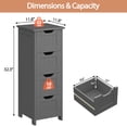 thumbnail image 3 of Favory Bathroom Floor Cabinet, Wooden Side Storage Organizer, 4 Drawers Free-Standing Cabinet for Bathroom/Hallway/Living Room-Grey, 3 of 16