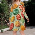 thumbnail image 2 of Sweets And Rainbow Lollipops Pattern Long Sleeve Dresses For Women Vintage Elegant Party Dress Oversized V-neck Dress S-8XL, 2 of 7