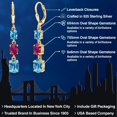 thumbnail image 2 of Gem Stone King 18K Yellow Gold Plated Silver Swiss Blue Topaz 3 Stone Dangle Earrings for Women (5.40 Cttw, Gemstone November Birthstone, Oval Checkerboard 8X6MM, 7X5MM and 6X4MM), 2 of 6