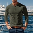 thumbnail image 2 of Mens Muscle Fit Henley Shirt Long Sleeve Waffle Thermal Athletic Tee Lightweight Gym Workout Casual Top, 2 of 7
