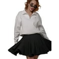 thumbnail image 2 of Women'S Pleated - Skirt Basic Casual High Waisted - Flared Mini - Skirts Black XL, 2 of 9