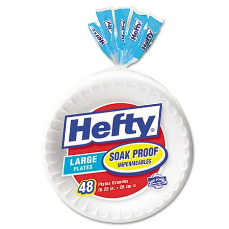 Soak Proof Tableware, Foam Plates, 10 1/4" dia, White, 48/PK, 8 PK/CT