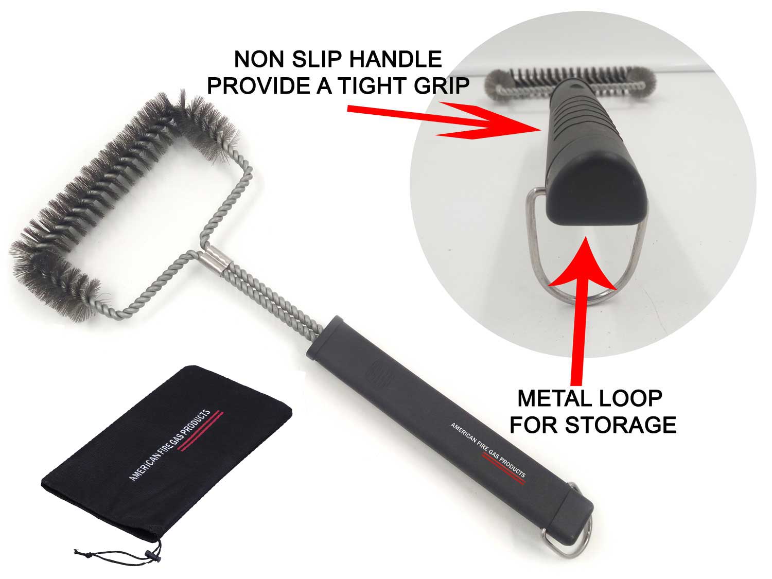 Clean grill brush 15inch 3 Sides Barbecue Grill Brush for Big Green Egg Charcoal, Electric