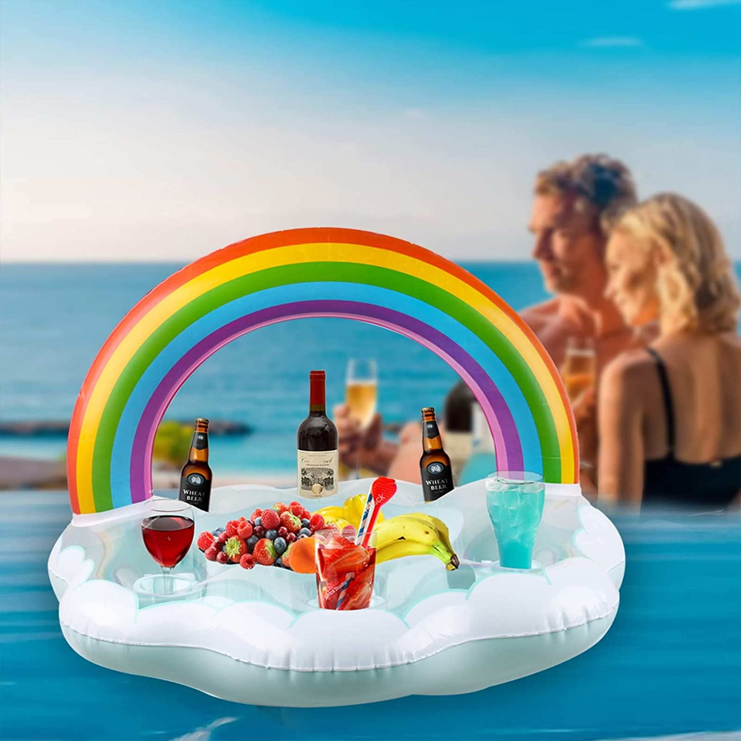 Inflatable Rainbow Cloud Drink Holder 