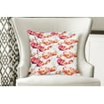 thumbnail image 4 of Ambesonne Spring Throw Pillow Cover 2 Pack, Poppy Tulip Flora, 18", Red White Orange, 4 of 6