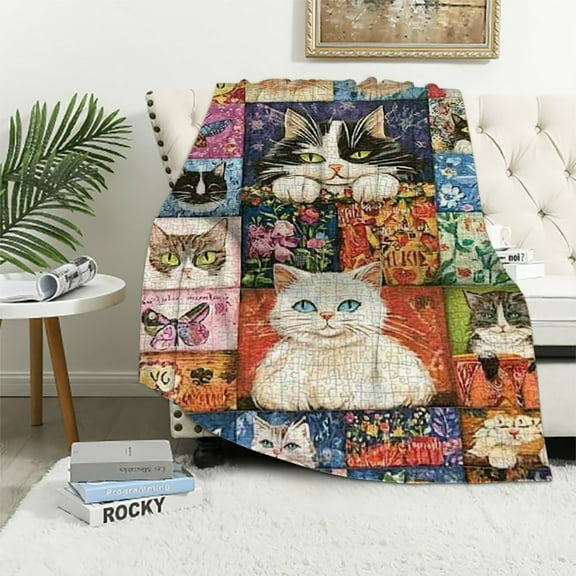 BCIIG Cat Blanket,Cat Blanket Gifts for Cat Lovers,Cat Lover Gifts for Women,Kitten Blanket Throw for Bedroom Sofa Couch Cat Gifts for Girls  Cat Lover Gift Blanket 40x50in