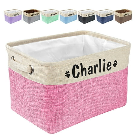 Beirui Pet Toy Storage Box Personalised Fabric Dog Cat Accessory Carrier Bag Bin Box Print Name