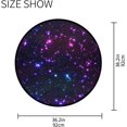 thumbnail image 4 of Dreamtimes Blue and Purple Glittering Shiny Stars Round Area Rug 3Ft Small Round Area Rug Soft Bedroom Entryway Foyer Throw Mat Washable Non-Shedding Non-Slip Sofa Nursery Carpet, 4 of 5