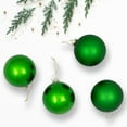 thumbnail image 3 of Northlight 2-Finish Glass Ball Christmas Ornaments - 4" (100mm) - Green - 4ct, 3 of 9
