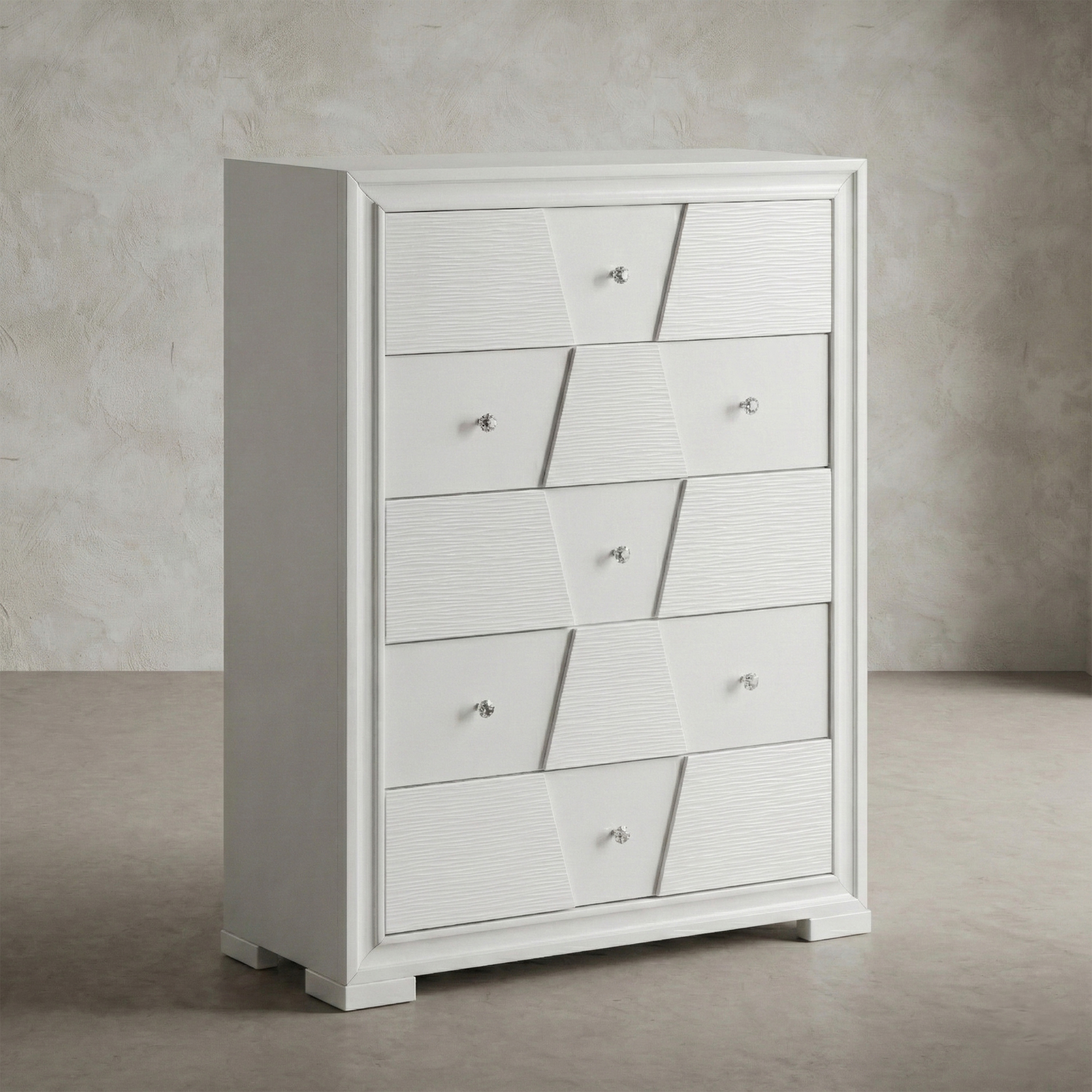 Furniture of America Rein Modern 5-Drawer Vertical Dresser, White