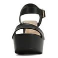 thumbnail image 3 of Soda Women Block Chunky Stacked High Heels Sandals Open Toe Platform Ankle Strap Band OPTIONS-S Black PU 9, 3 of 5