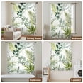 thumbnail image 6 of Green Leaves Sheer Curtains 45 Inches Long, Summer Botanical Farmhouse Watercolor Leaf Light Filering Curtains, Breathable Simi Curtain Privacy Drapes for Kitchen Bathroom Small Window Treatment, 6 of 9