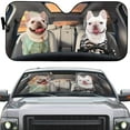 thumbnail image 4 of 3D Beach Love Bulldog Couple Car Auto Sunshades Windshield Heat Protection, Dog Pet Lover Sun Shades Univeral Fit Cars Suv Truck . Car Decor Gifts For Dog Mom Dog Dad, 4 of 6