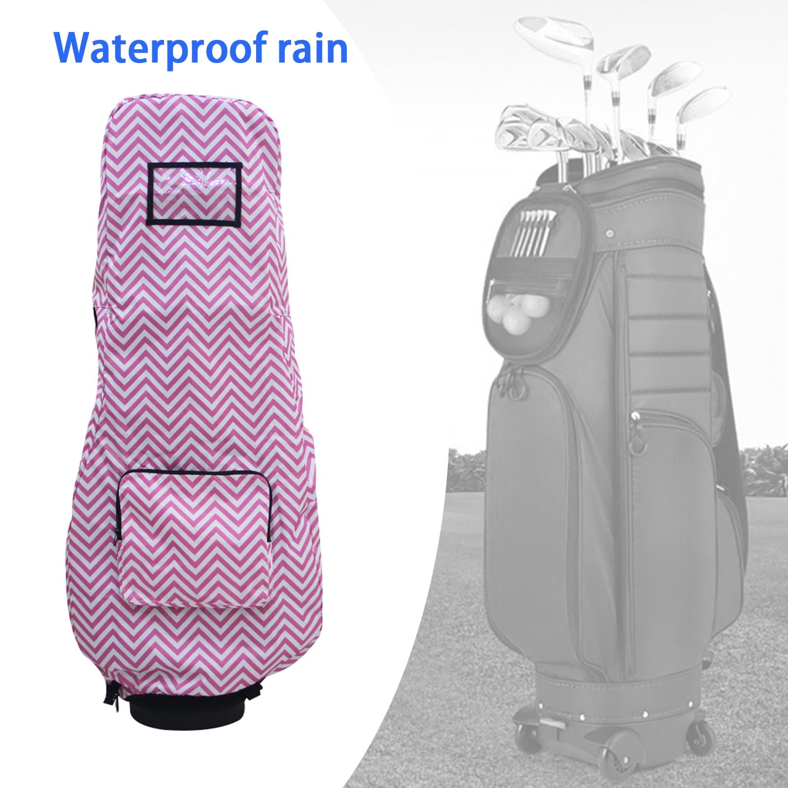 harayaa Golf Bag Rain Cover Waterproof Golf Bag Rain Cover with Hood for Golf Push Carts Pink