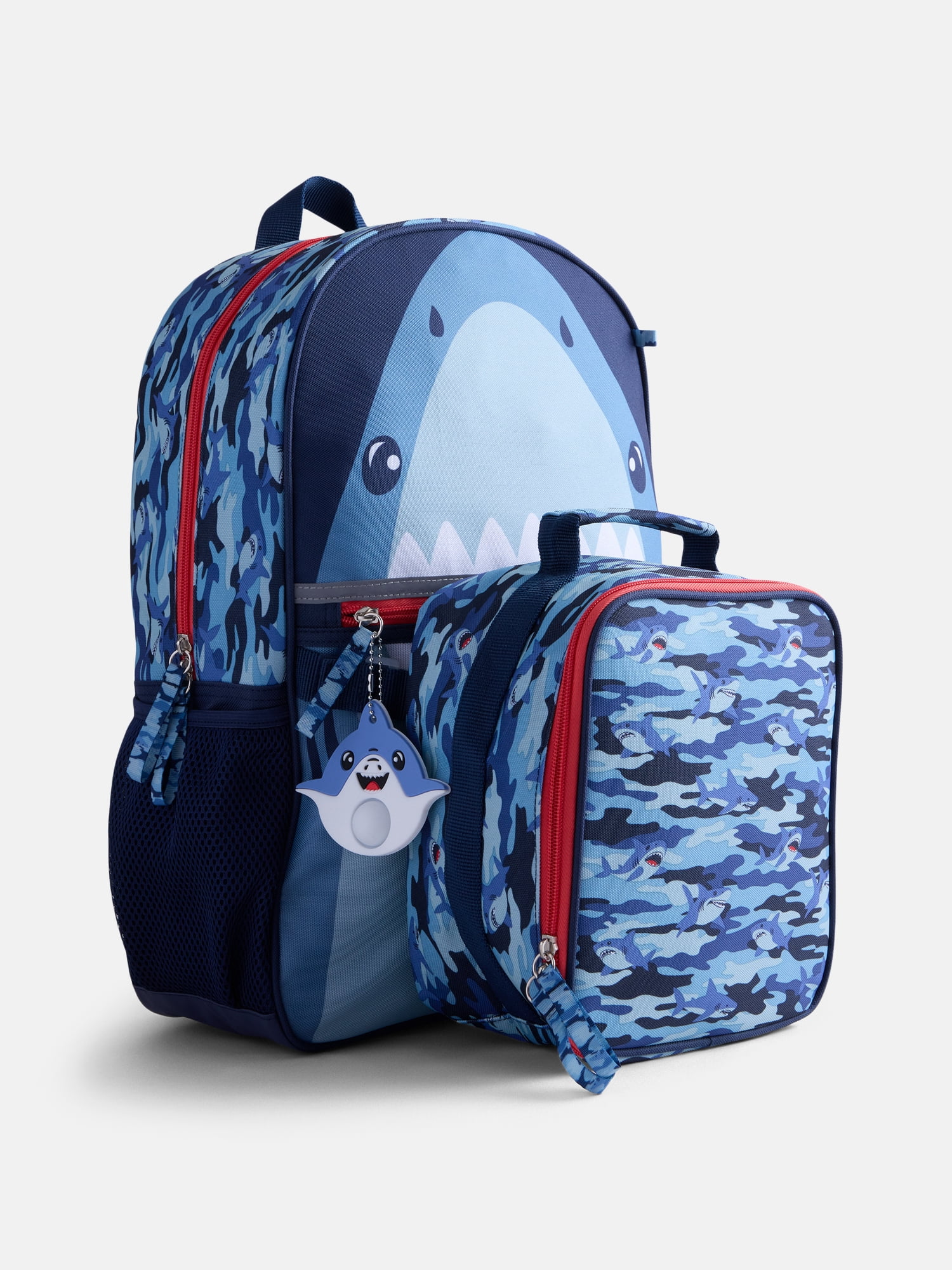 Wonder Nation Boy's 17" Shark Bite Backpack & Lunch Set, Blue