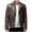 Brown, variant on Miluxas Leather Jacket Men - Bomber Jackets Motorcycle Stand Collar Lightweight Zip-Up Slim Fit Biker Coat Brown S(S)