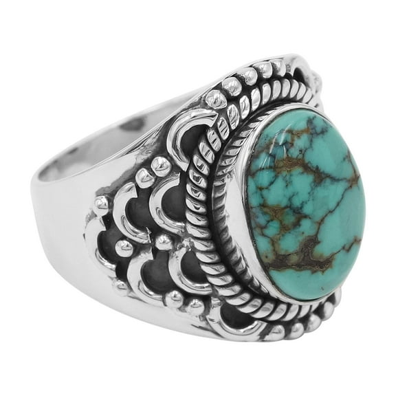 Turquoise Ring Sterling Silver Ring Statement Ring Men's Ring Natural Stone Ring for Women