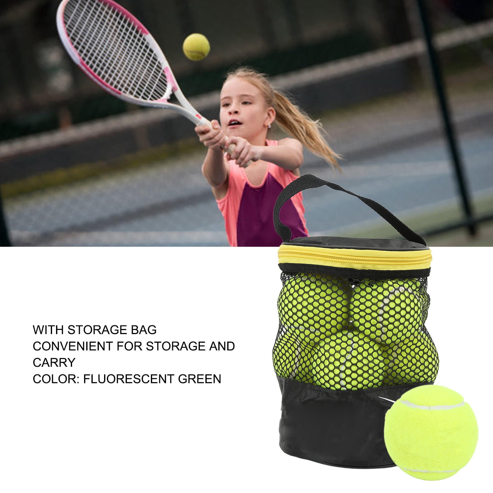 Suodoka 12‑Pack High‑Resilience Cashmere‑Rubber Tennis Balls – Soft, Elastic, Waterproof, Ideal for Kids & Beginners, Includes Storage Bag