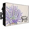 thumbnail image 2 of Outdoor TV Cover 52x30x4.5in, Watercolor Lavender Flower Weatherproof TV Screen Protector with Zipper, Sweet Home on Linen Outside Television Cover Fits Up to 52-55", 2 of 9