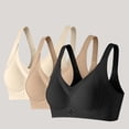 thumbnail image 3 of Jamicy Womens Bras Multipack 3pc Solid Color Supportive with Wire Push Up Bra Full Coverage Soft Comfy Seamless Daily Bra, 3 of 6