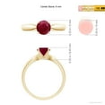 thumbnail image 5 of ANGARA Natural Solitaire Round 1 ct Ruby Tapered Shank Ring in 14K Yellow Gold for Women (Size-6mm) | July Birthstone, Birthday, Anniversary, Jewelry Gift for Women | Natural Ruby Ring, 5 of 9