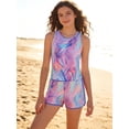 thumbnail image 2 of Aideaone Girls Swimsuit 3 Piece Bathing Suit UPF 50+ Beach Tankini Sets Girls' Racerback Swimwear with Shorts 8-15 Years, 2 of 7