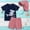 Red, variant on Boys Swimwear 3 Piece UV 50+ Rash Guard Cute Printed Short Sleeve Shirt and Trunks Surfing Suits with Hat Beach Quick Dry Swimwear