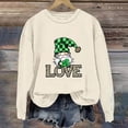 thumbnail image 2 of VBTAPA St Patricks Day Sweatshirt for Women Lucky Shamrock Graphic Pullover Tops Loose Casual Round Neck Sweatshirts Irish Gifts Beige S, 2 of 4