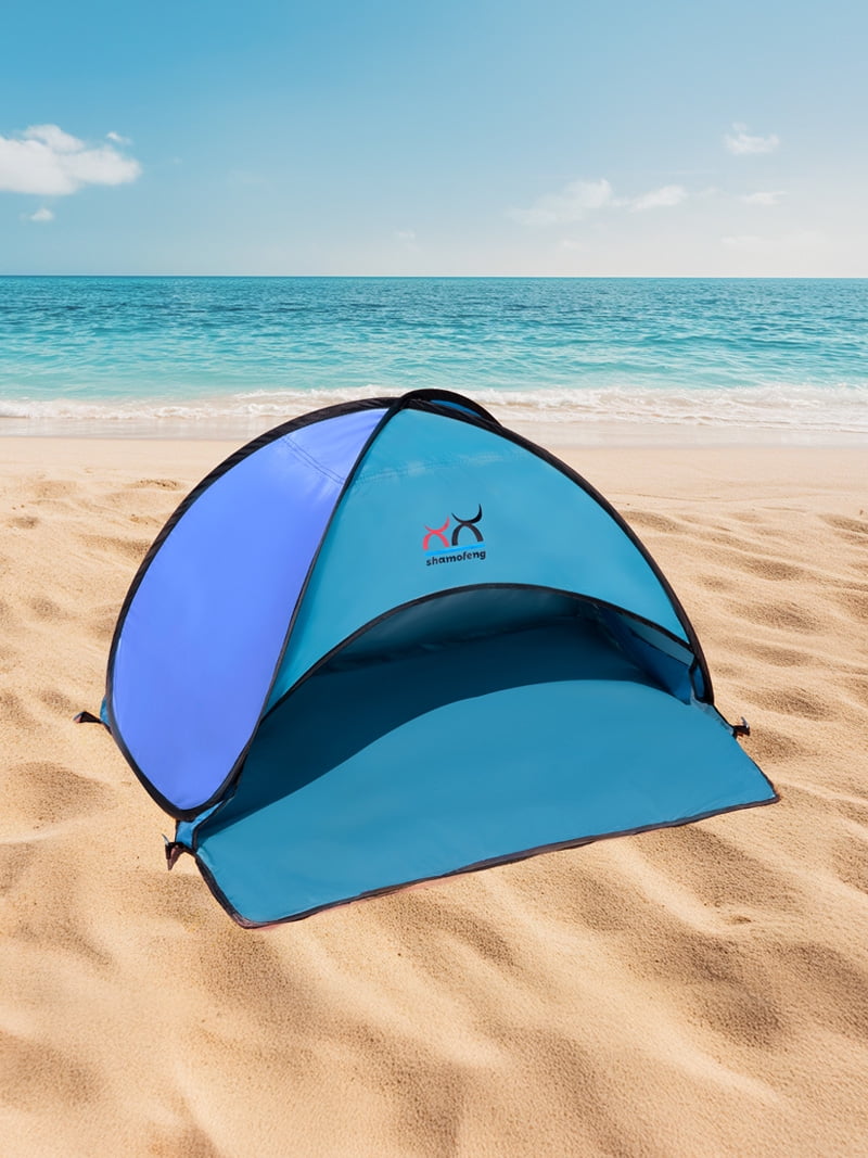 Small Beach Outdoor Sun - Shade Tent For Sunbathing, Lightweight And Durable, Spacious Enough, Pink - Blue, Ideal For Beach Leisure