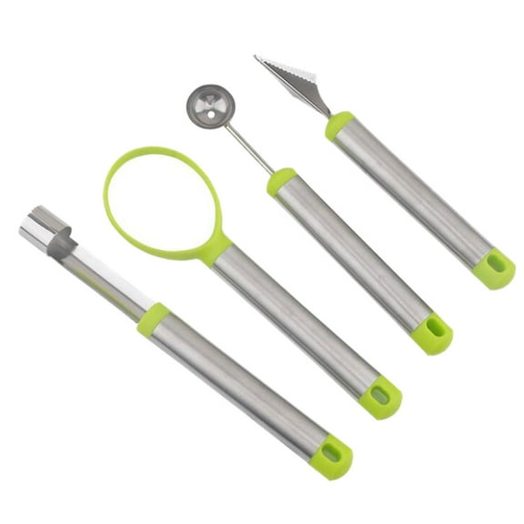 WINOMO Fruit Shaping Cutters 4 Piece Set Stainless Steel Plastic for Making Beautiful Fruit Platters 4pcs