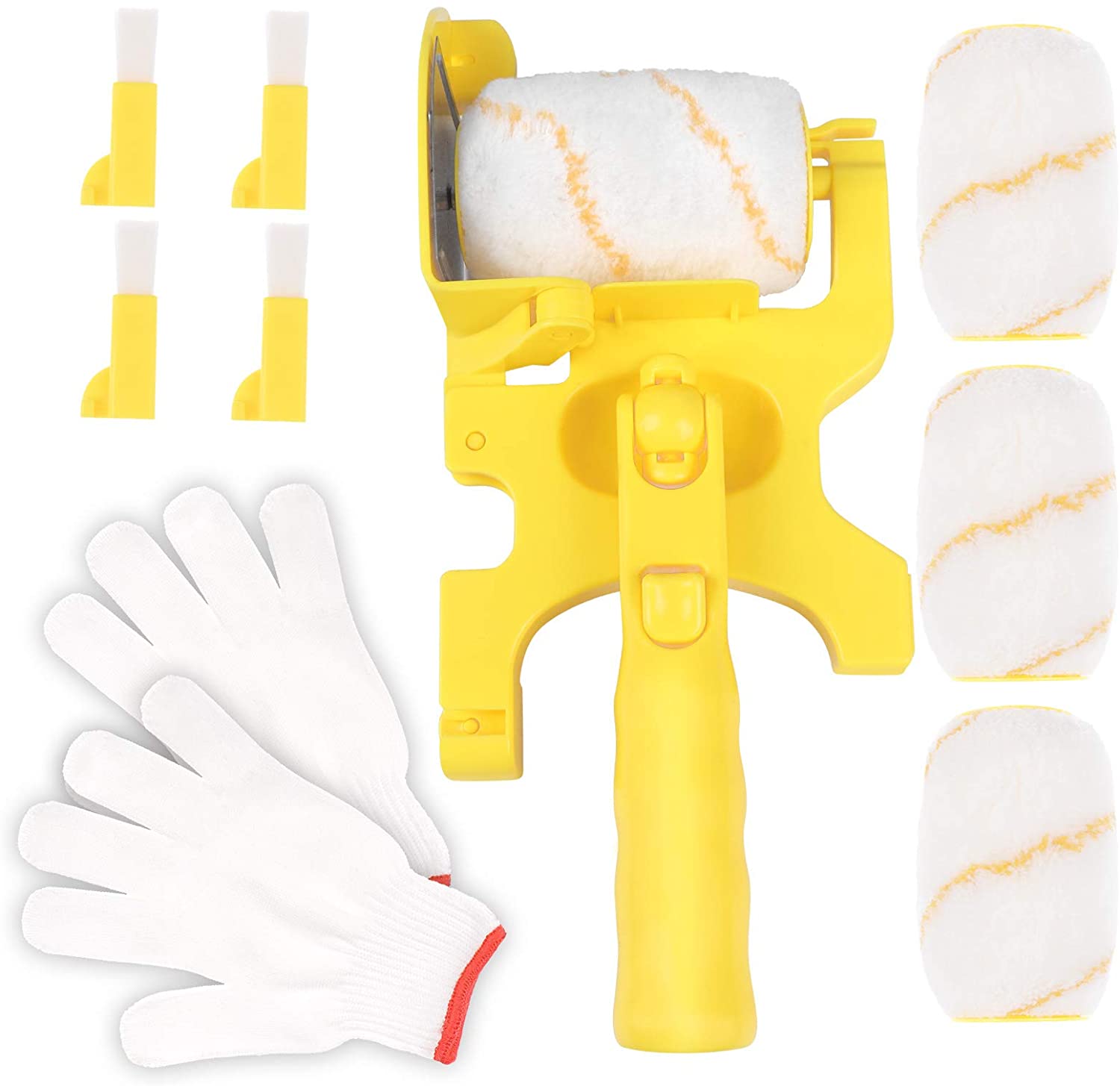 OBANGONG Set of 11 Paint Edger Roller Brush,HandHeld Paint Roller