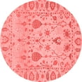 thumbnail image 1 of Ahgly Company Indoor Round Abstract Red Modern Area Rugs, 7' Round, 1 of 4