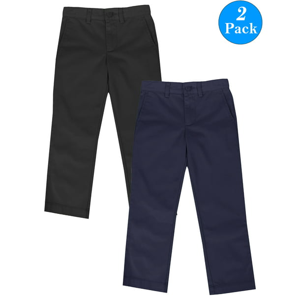 GBH - Boys Flat Front School Uniform Pants (2-Pack) (Little Boys ...