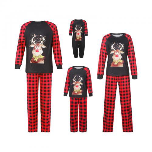 Forthery Matching Family Pajamas Sets Christmas PJs Hooded Romper Jumpsuit Zipper Loungewear