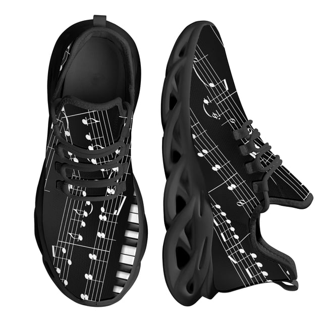 Zapatillas de deporte para hombre personalizadas, de malla neutra, transpirables, de alta calidad y a la moda, con teclado de piano genial para amantes de la música.