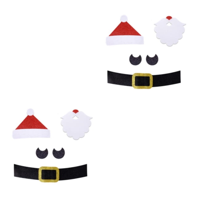 Transemion Festive Décor Christmas Window Sticker With Adorable Cute Cloth Christmas Window Stickers Door Decal Santa Claus 2Set
