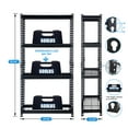 thumbnail image 3 of Pachira 30"W x 12"D x 60"H 4-Shelf Steel Shelving, Black, 3 of 9