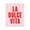 La Dolce Vita Red, variant on Stupell Industries Contemporary La Dolce Vita on Blue Black Floating Frame Canvas Art, 17 x 21, by House of Lulu