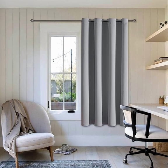 ChrisDowa Blackout Curtains Door Curtain for Doorway Privacy Closet Drapes | 52W x 36L, Small Window/Bedroom/Closet, Light Grey Room Darkening, Thermal Temporary Doorway, Single Curtain, 1 Panel